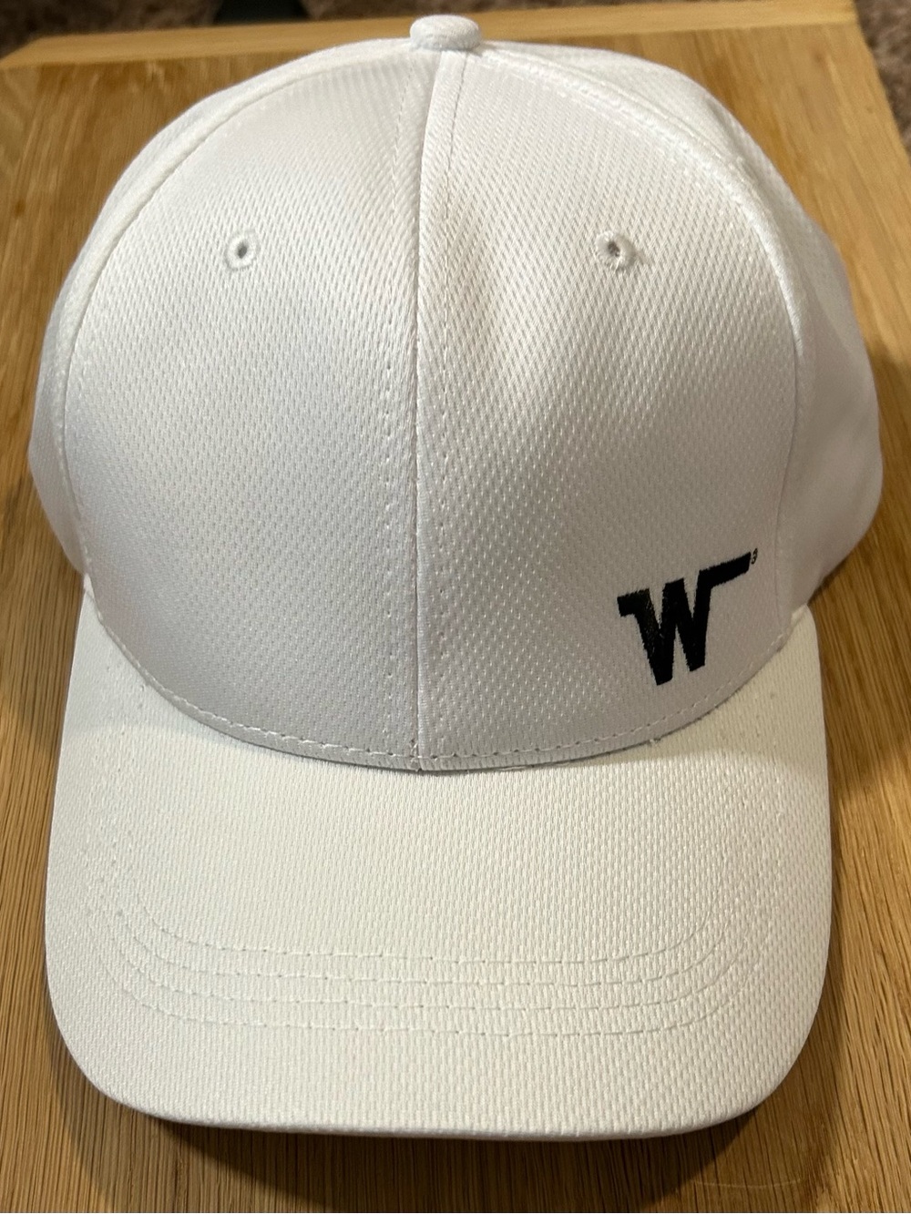White Baseball Cap with Small Black 'W' Accent